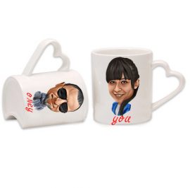 3D Karikatür Kupa 2li