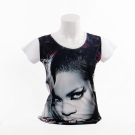 Rihanna Yüz Baskılı Kadın Tişörtü