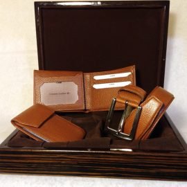 Deri Cüzdan Kemer ve Kartvizitlik Seti