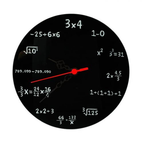 Matematik Siyah Cam Saat 27 cm