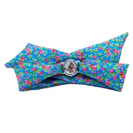 Turkuaz Çiçekli Kumaş Saat