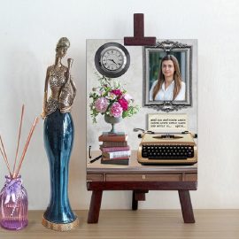 Çiçek Tasarımlı Kişiye Özel Afiş Saat