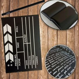 Lastikli Klaket Defter Siyah Yapraklı