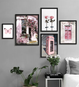 5’li Pembe Dekoratif Çerçeve Seti