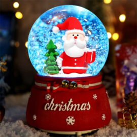 Noel Baba Yılbaşı Kar Küresi Işıklı Büyük Boy