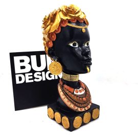 Süslü Afrikalı Kadın Heykeli
