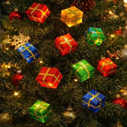 Hediye Kutusu Tasarımlı Yılbaşı LED Işığı