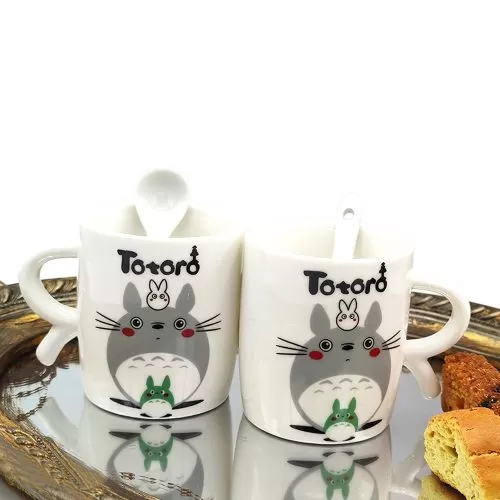Totoro Kaşıklı Çift Fincan